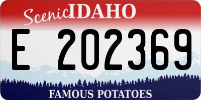ID license plate E202369