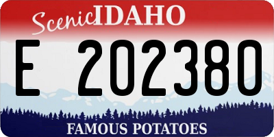 ID license plate E202380