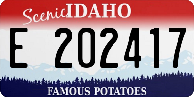 ID license plate E202417