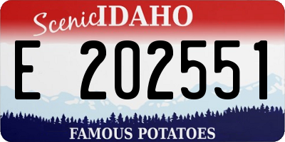 ID license plate E202551