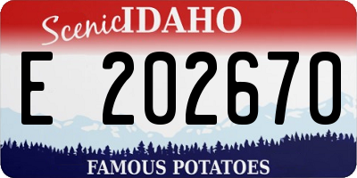ID license plate E202670