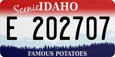 ID license plate E202707