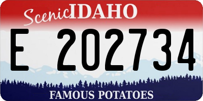 ID license plate E202734