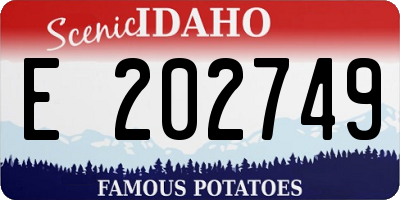 ID license plate E202749