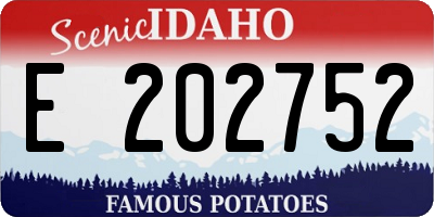 ID license plate E202752