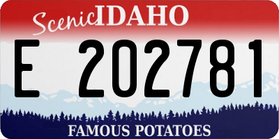 ID license plate E202781