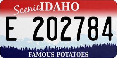 ID license plate E202784