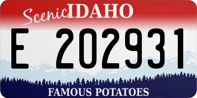 ID license plate E202931