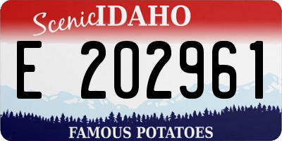 ID license plate E202961