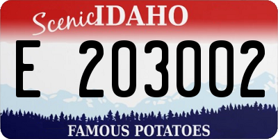 ID license plate E203002