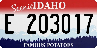 ID license plate E203017