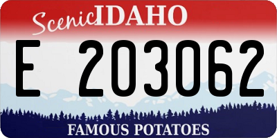 ID license plate E203062