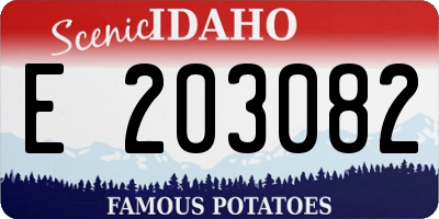 ID license plate E203082
