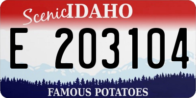 ID license plate E203104