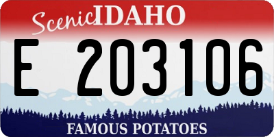 ID license plate E203106