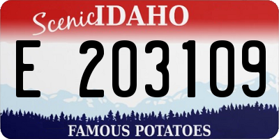 ID license plate E203109