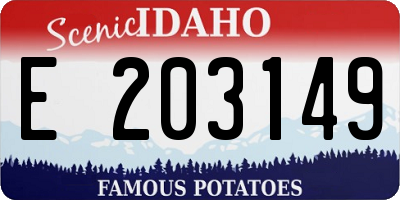 ID license plate E203149