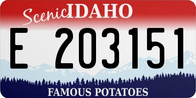 ID license plate E203151