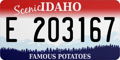 ID license plate E203167