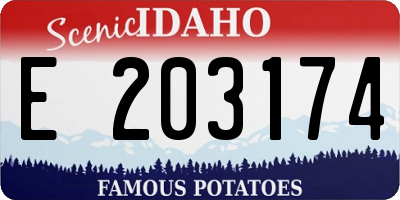 ID license plate E203174