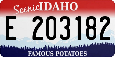 ID license plate E203182