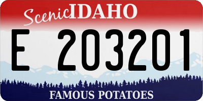ID license plate E203201