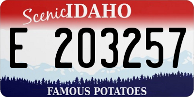 ID license plate E203257