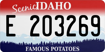 ID license plate E203269