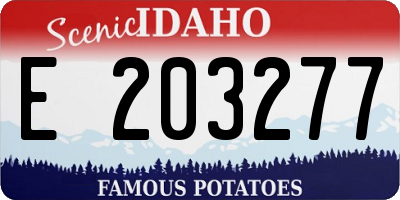 ID license plate E203277