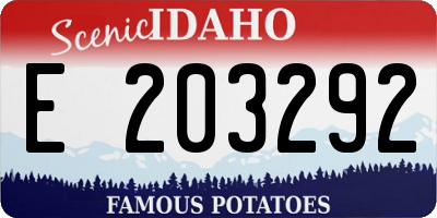 ID license plate E203292