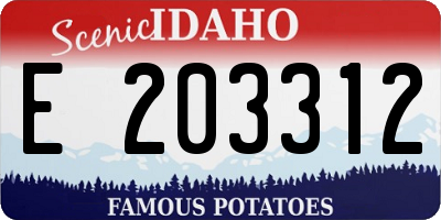 ID license plate E203312