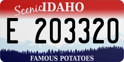 ID license plate E203320