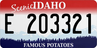 ID license plate E203321