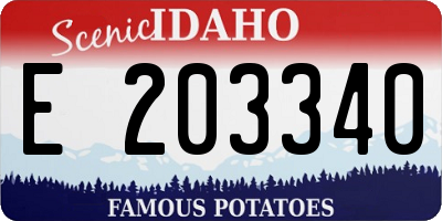 ID license plate E203340
