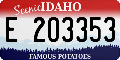 ID license plate E203353
