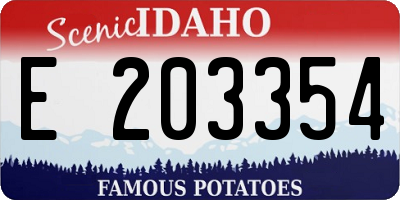 ID license plate E203354
