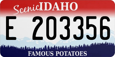 ID license plate E203356