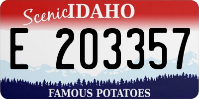 ID license plate E203357