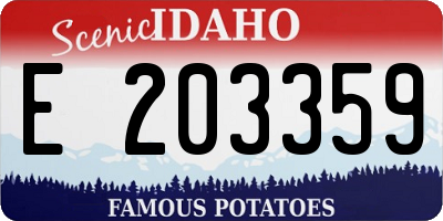 ID license plate E203359