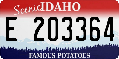 ID license plate E203364