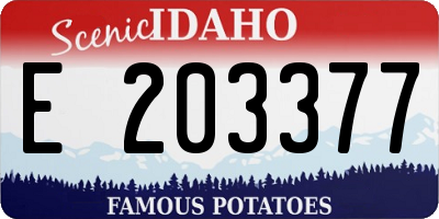 ID license plate E203377