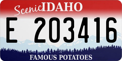 ID license plate E203416