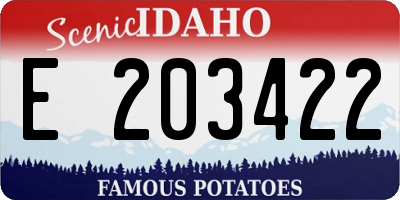 ID license plate E203422