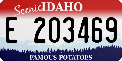 ID license plate E203469