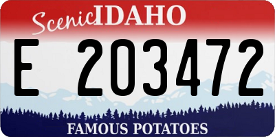 ID license plate E203472