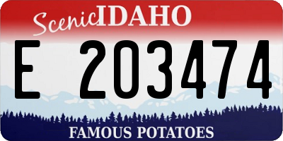 ID license plate E203474