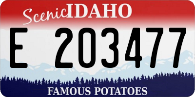 ID license plate E203477