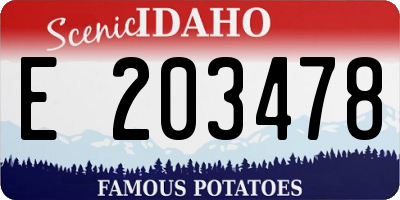 ID license plate E203478