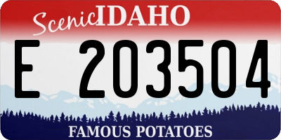 ID license plate E203504
