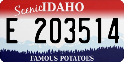 ID license plate E203514